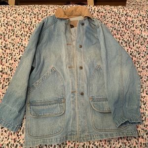 Vintage Corduroy collar denim jean jacket